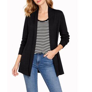 Croft & Barrow Women's Black Open Cardigan With Attached Striped Bodice Size 3X